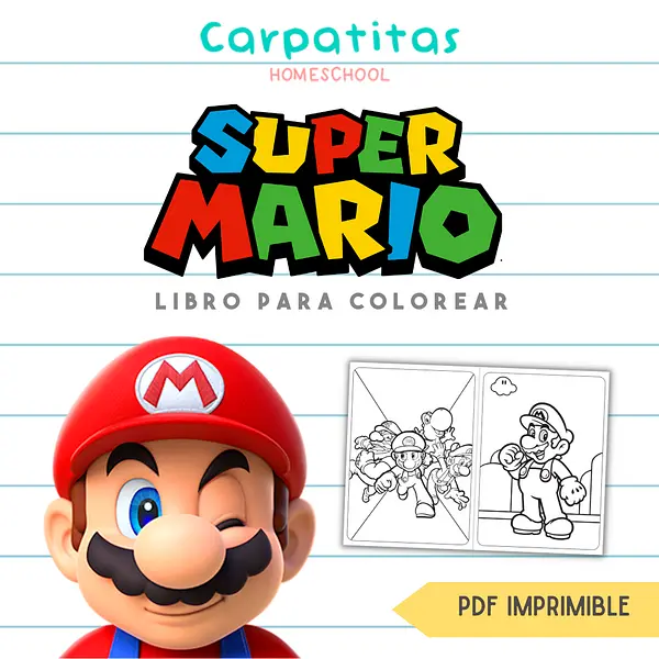 Super Mario Para Colorear | PDF Para Imprimir