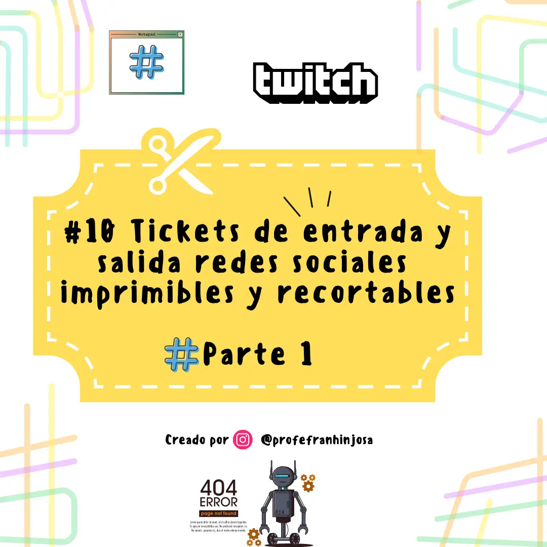 #10 Tickets de entrada y salida redes sociales  imprimibles y recortables  Parte 1