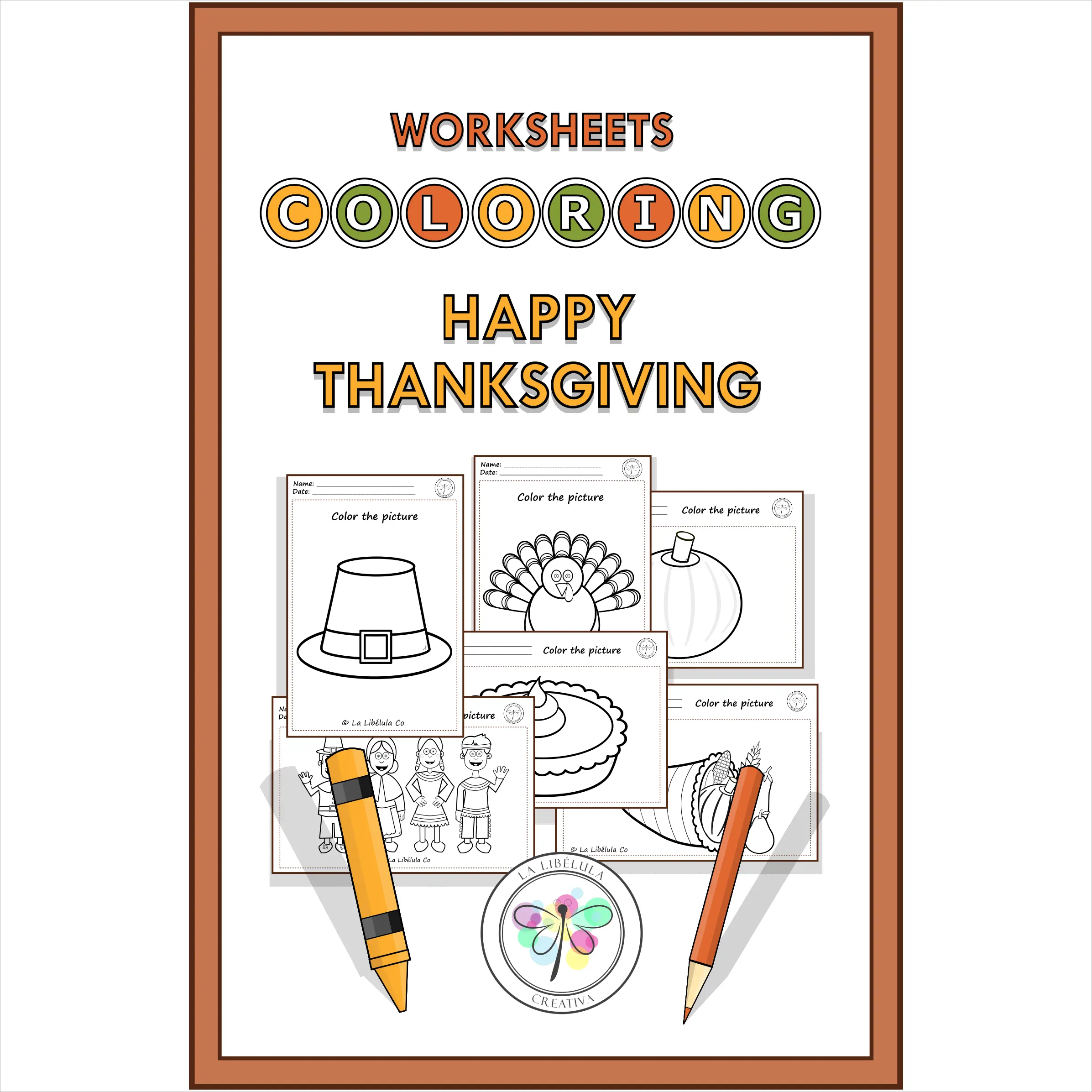 Worksheets Coloring Happy Thanksgiving