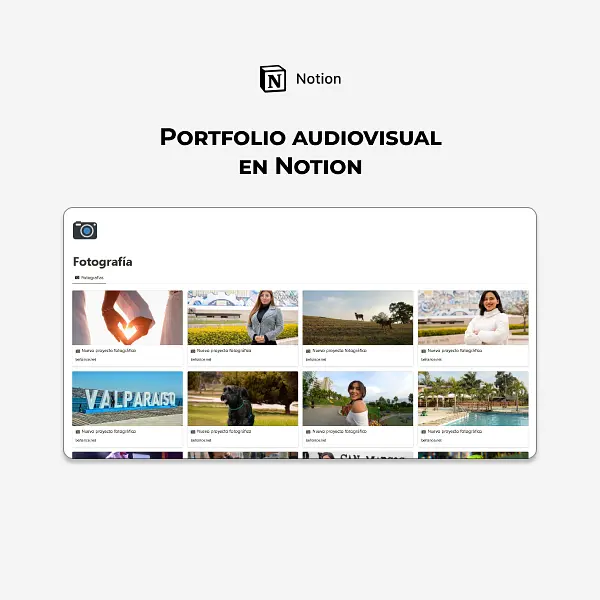 Portfolio audiovisual en Notion