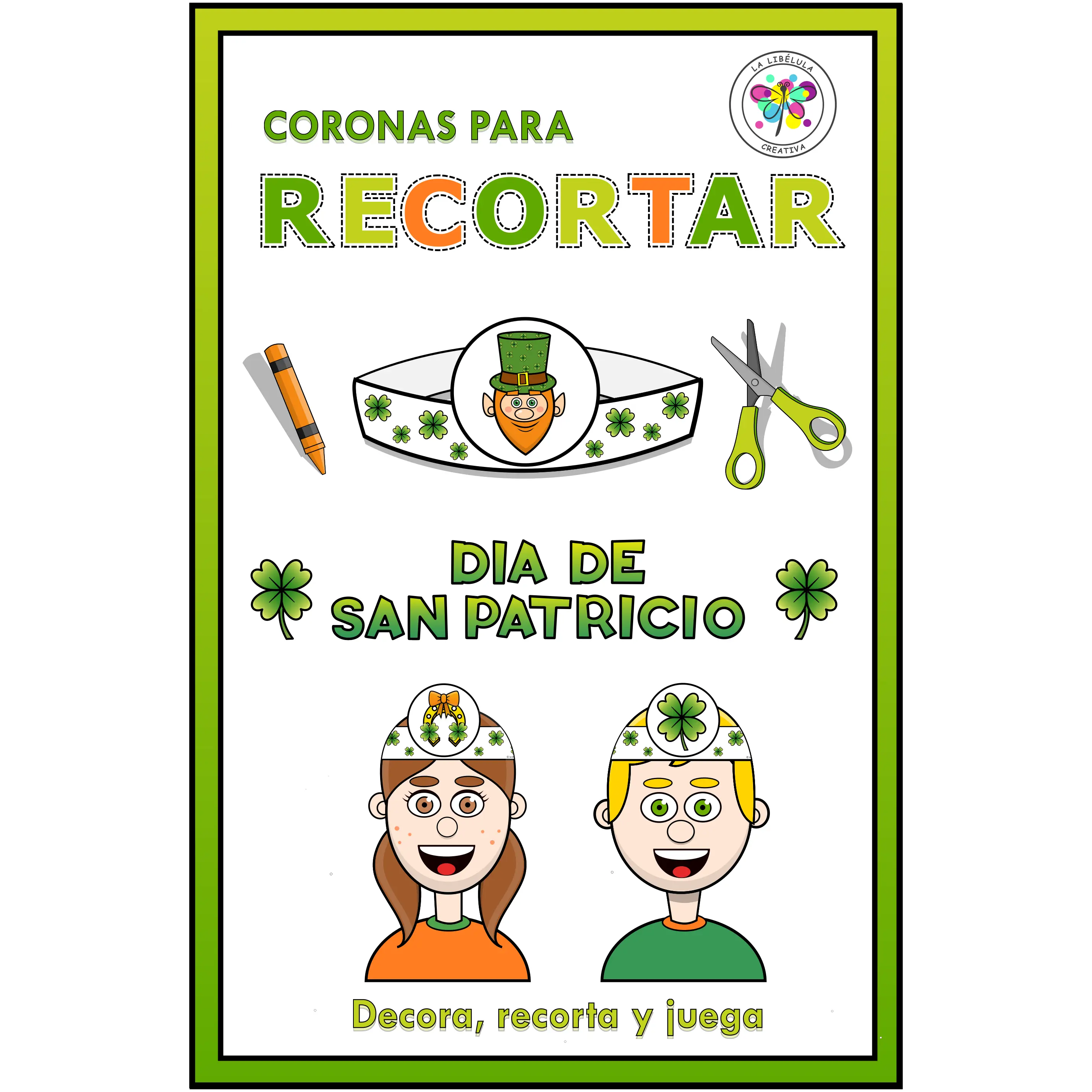 Spanish Crowns Hat Craft St Patrick´s Day Headband Coronas Cortar San Patricio