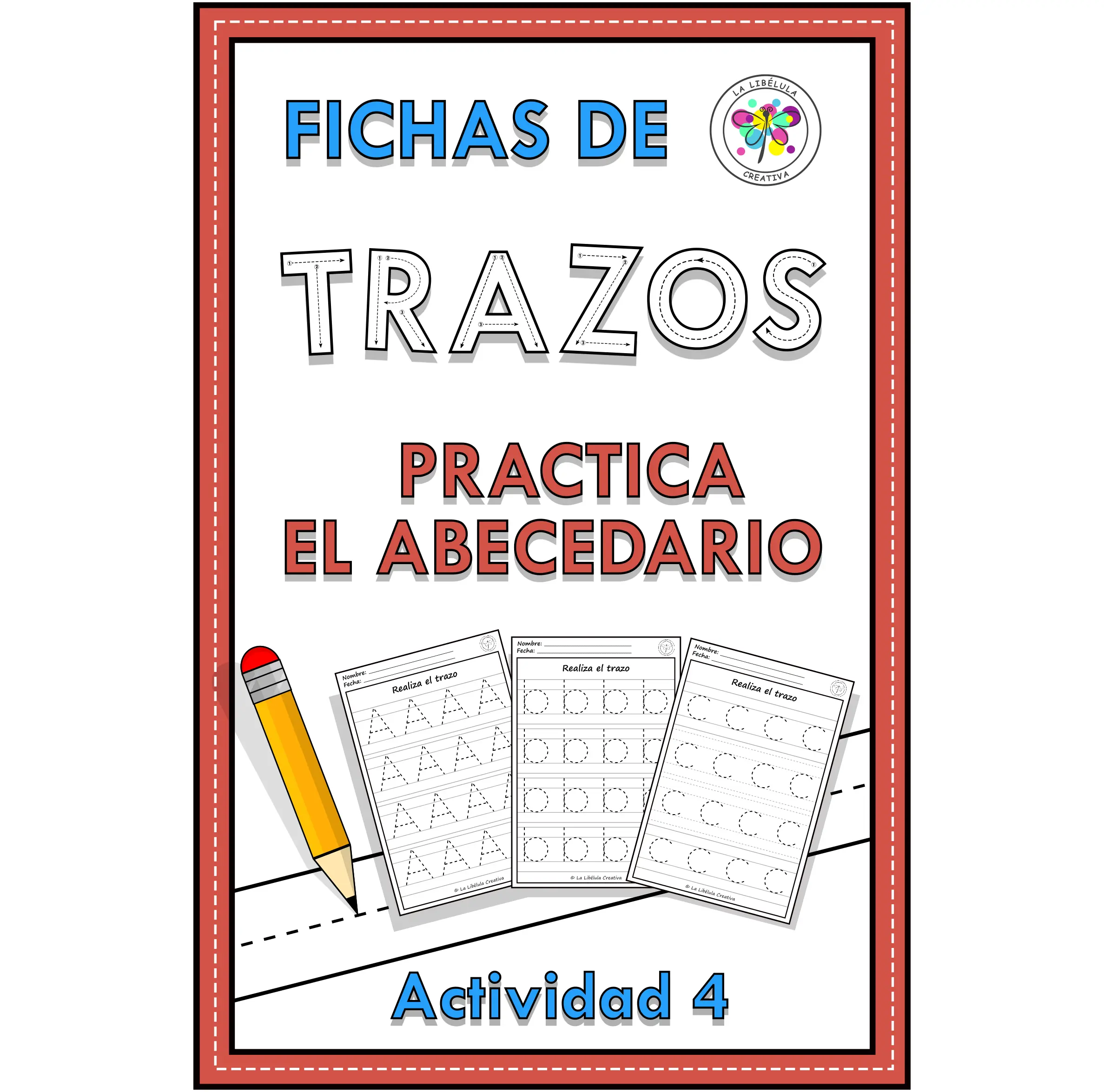 Spanish Tracing Alphabet ABC Letters Fichas Trazos Abecedario Letras Actividad 4