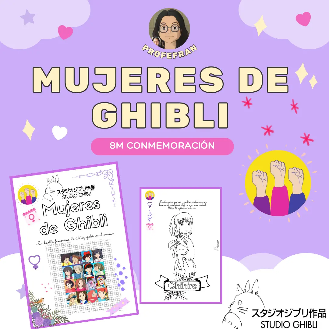 PPT editable MUJERES DE GHIBLI IMPRIMIBLE PARA COLOREAR