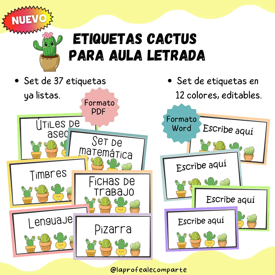 SIN PRECIO Etiquetas aula letrada Cactus.png