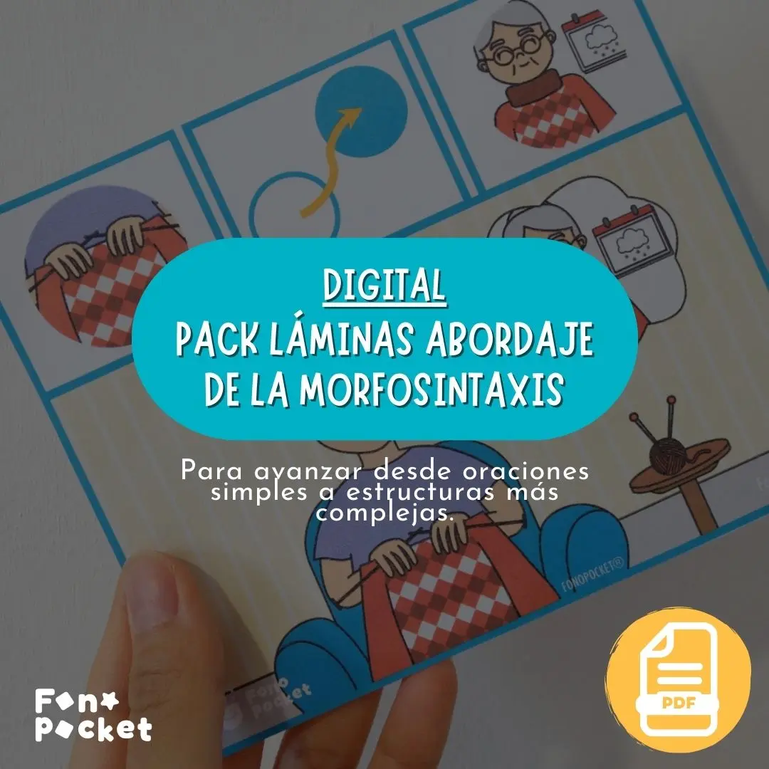 Pack láminas imprimible para trabajar morfosintaxis
