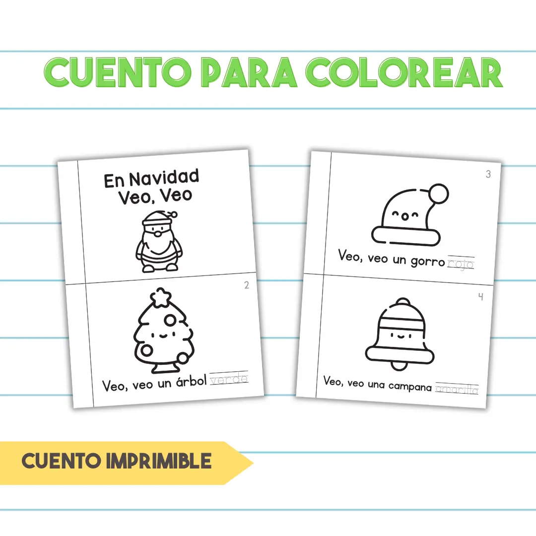 Cuento Navideño Coloreable - PDF Imprimible