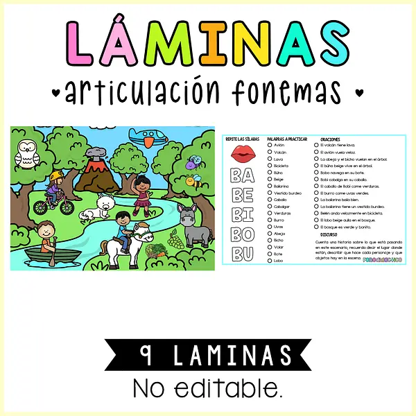 LÁMINAS ARTICULACIÓN DE SONIDOS