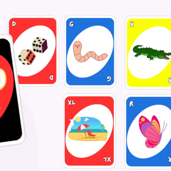 Pack Cartas Uno - R, G, K, L, D, Díf. XL