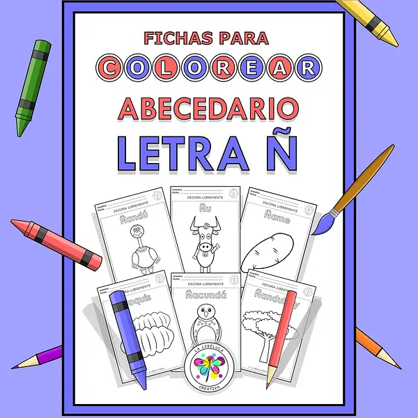 Spanish Worksheets Coloring Letter Ñ Objects Colorear Letra Ñ Objetos NO PREP 1