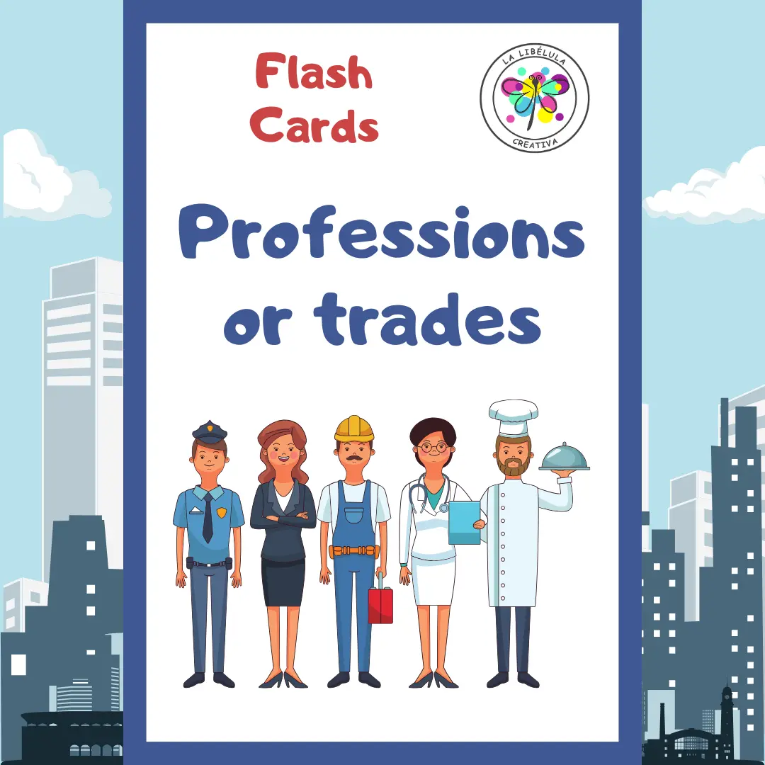 Flash Cards Professions and Trades Jobs Works Vocabulary Color