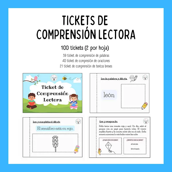 TICKETS DE COMPRENSIÓN LECTORA