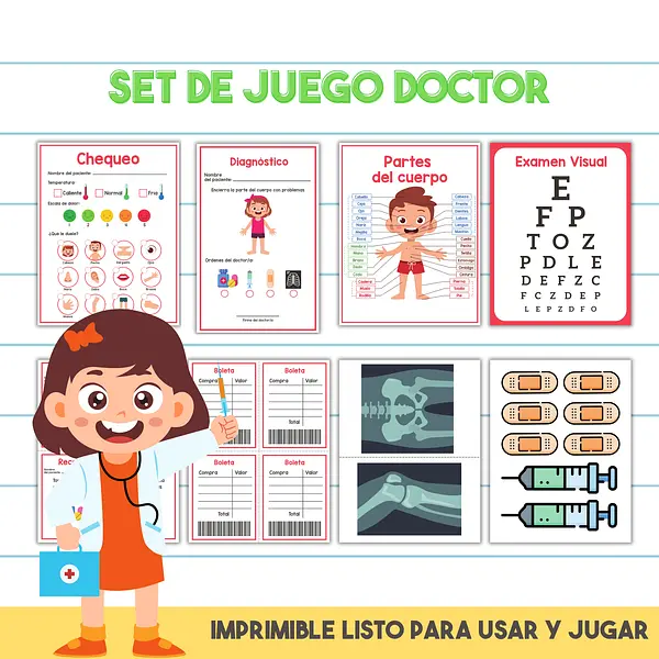 Set Imprimible Juego Doctor/Hospital | PDF Imprimible