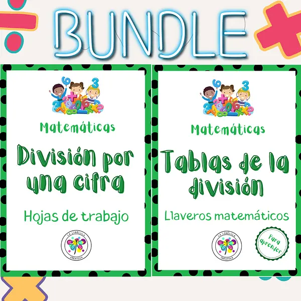 Bundle Spanish Division Exercises Numbers Cards Math Ejercicios Números Llavero