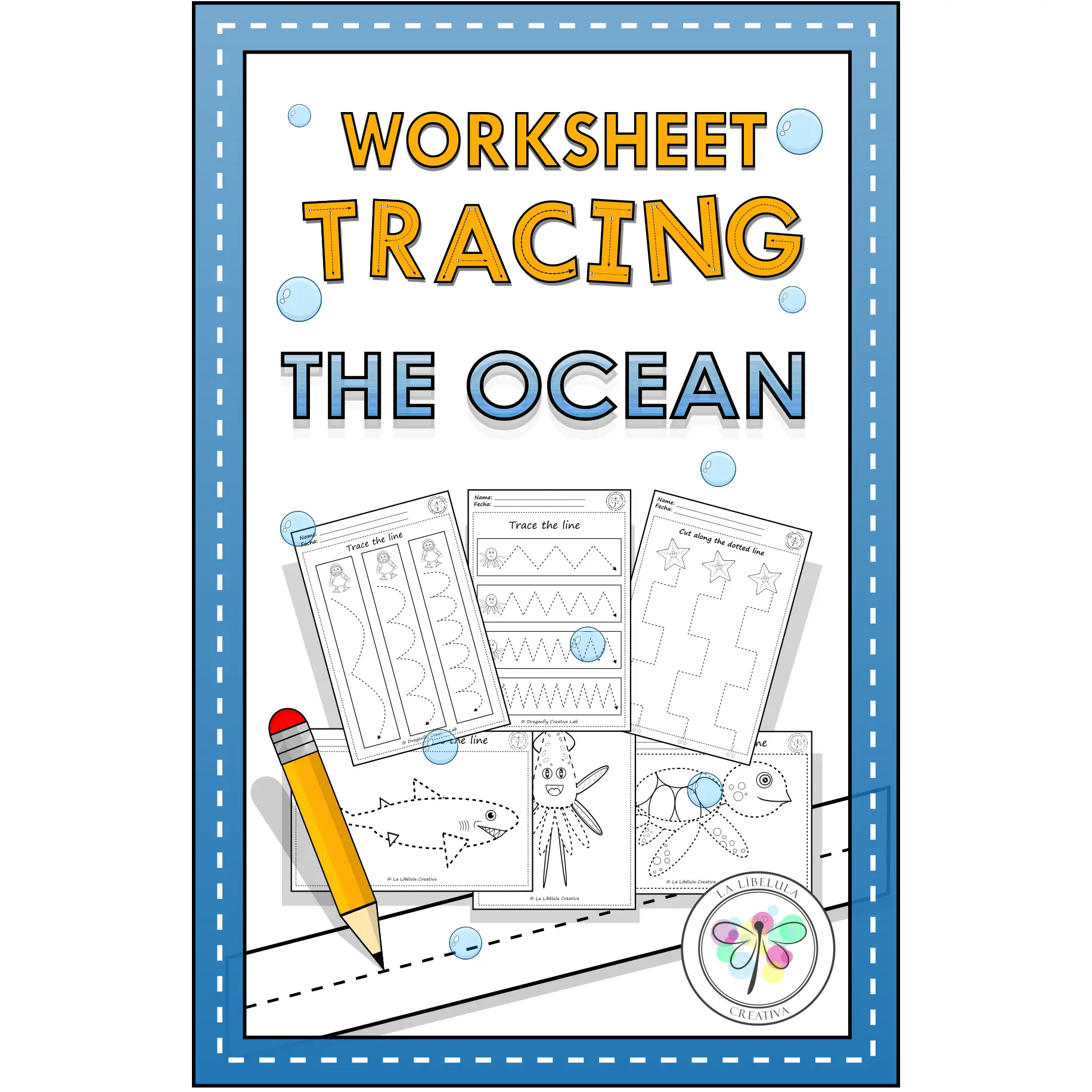 Worksheets Tracing Activities The Ocean Sea Animals Fine motor