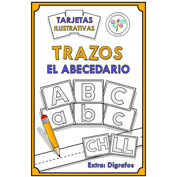 Spanish Tracing Alphabet Flash cards Tarjetas Ilustrativas Trazos Abecedario