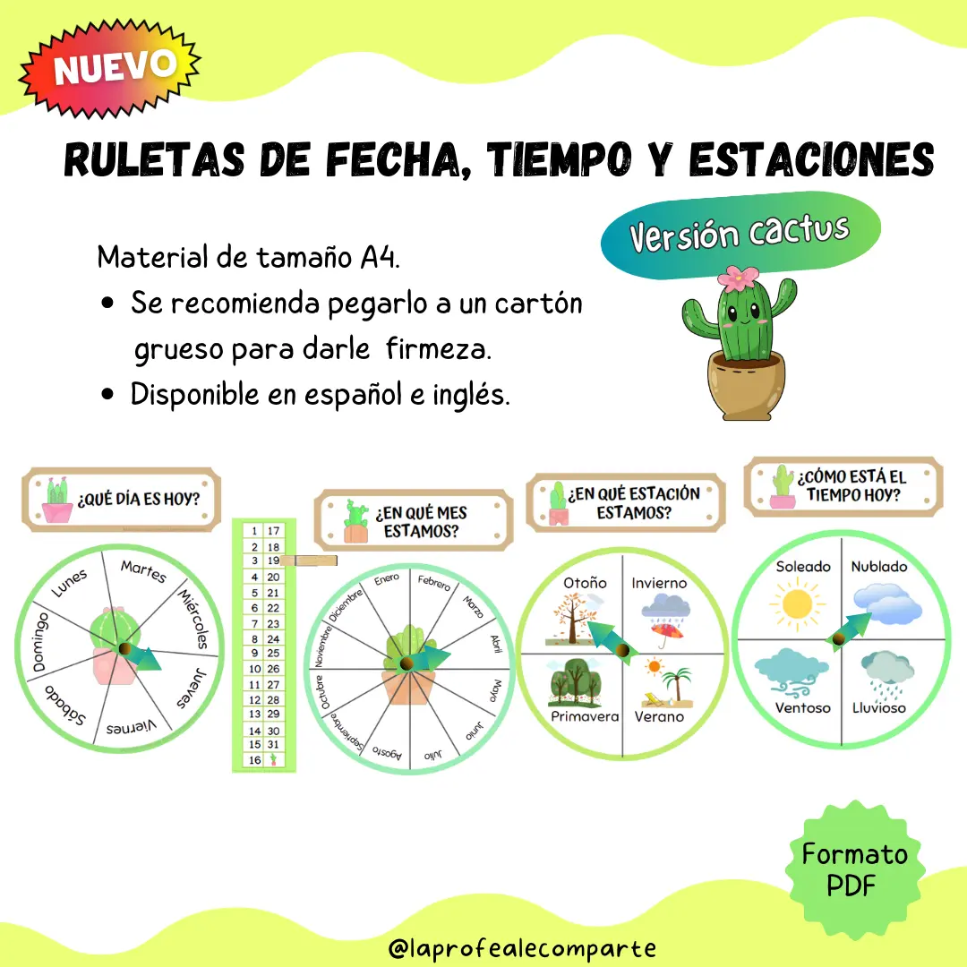 Ruletas CACTUS fecha, tiempo y estación