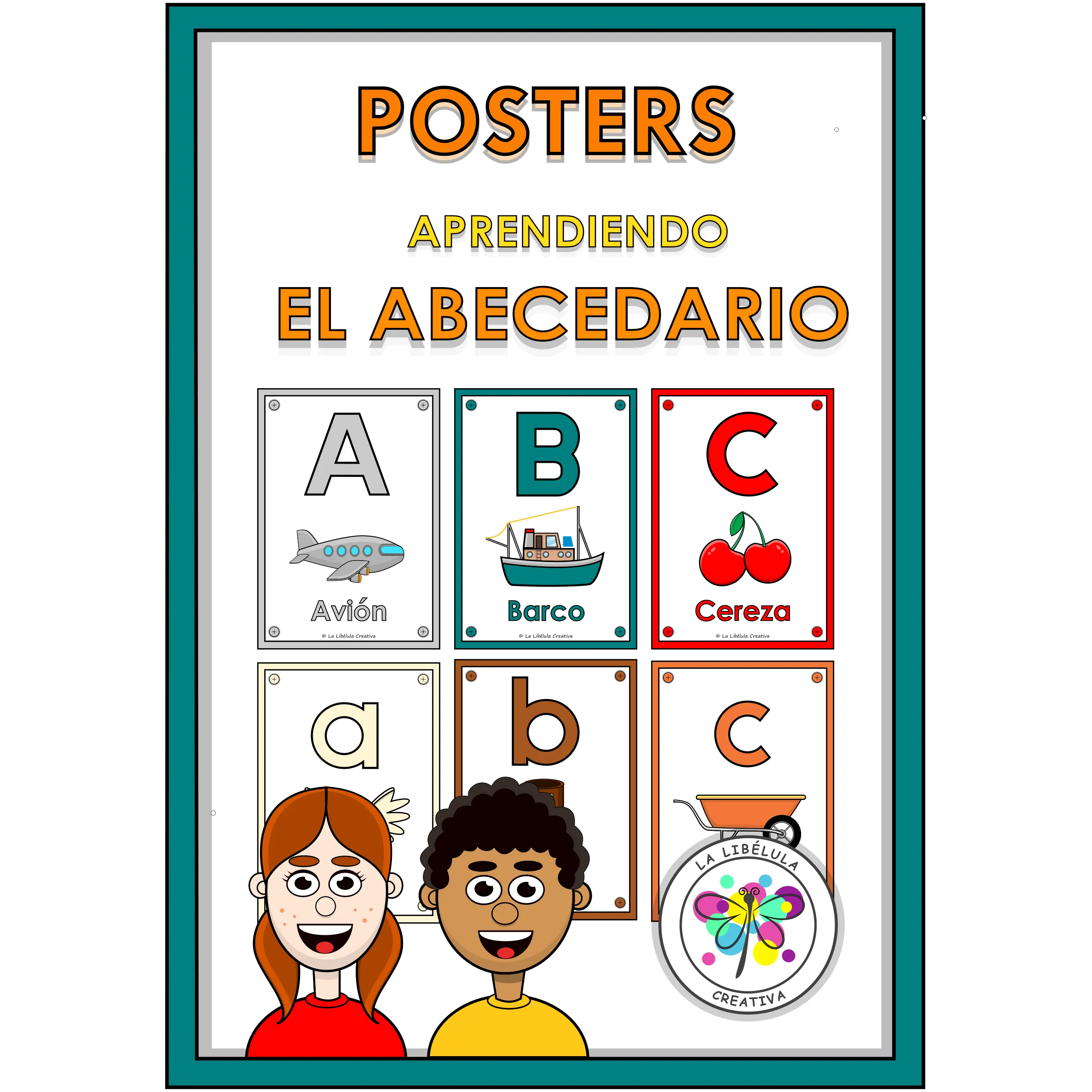 Spanish Posters Alphabet Words Afiches Abecedario Palabras Digrafos