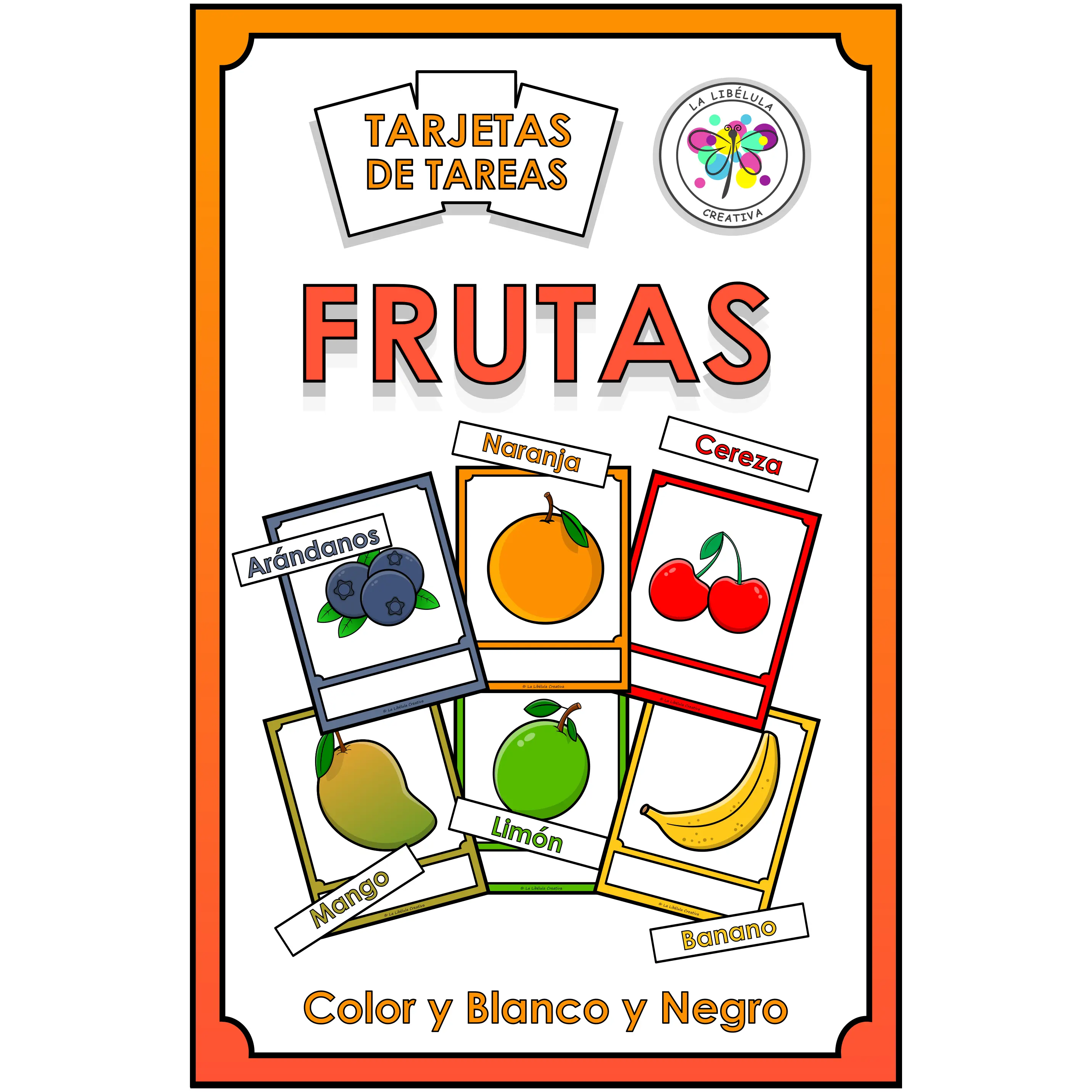 Spanish Task Cards Fruits Tarjetas Tareas Frutas saludable Healthy Food Comida