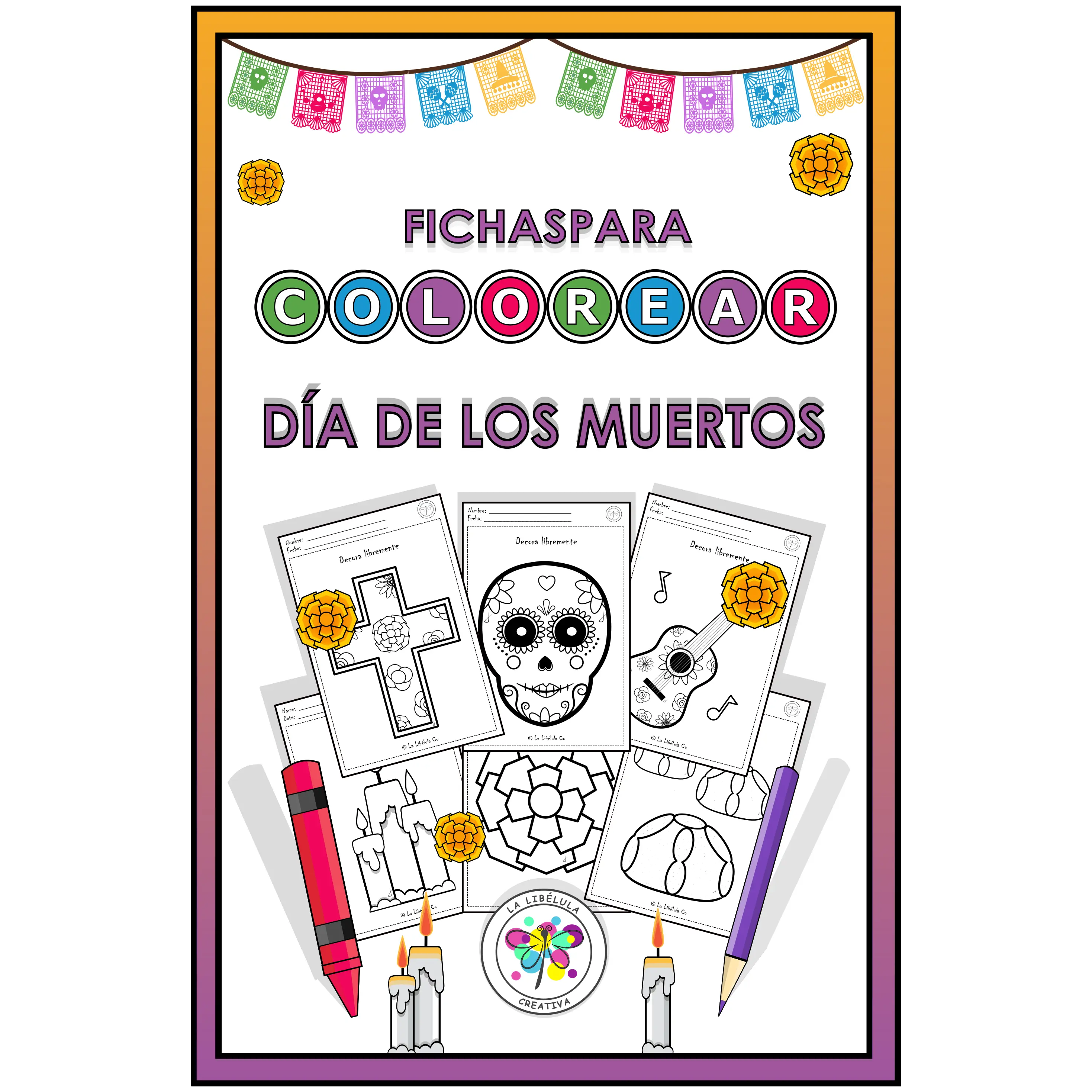 Spanish Coloring Day of the dead - Fichas de Colorear Día de muertos México