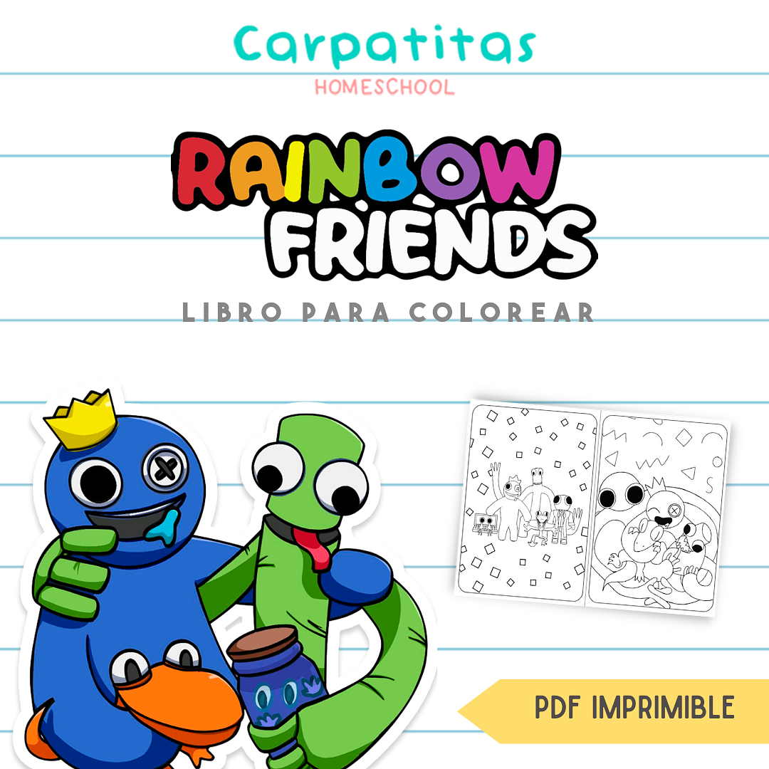 Rainbow Friends Para Colorear PDF Para Imprimir