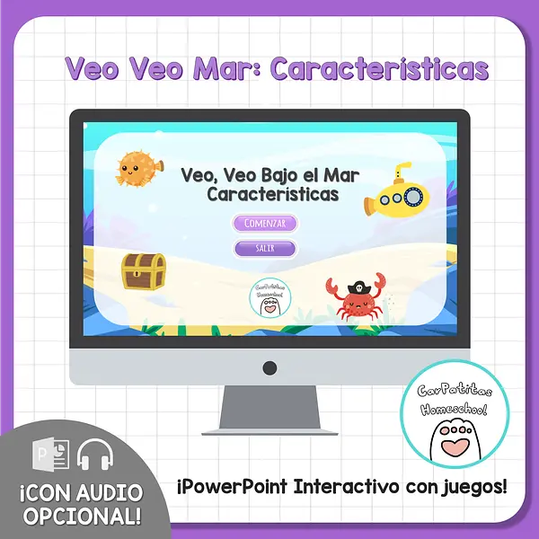 Juego Educativo Veo, Veo bajo el mar (características)