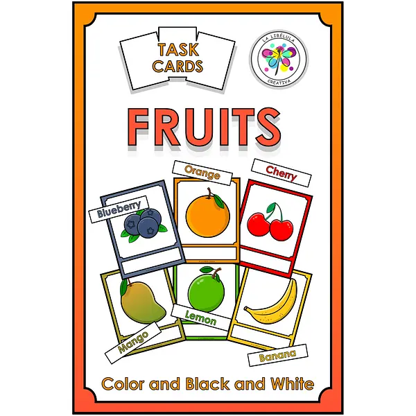 Task Cards Fruits Color Cut Food Healthy Names