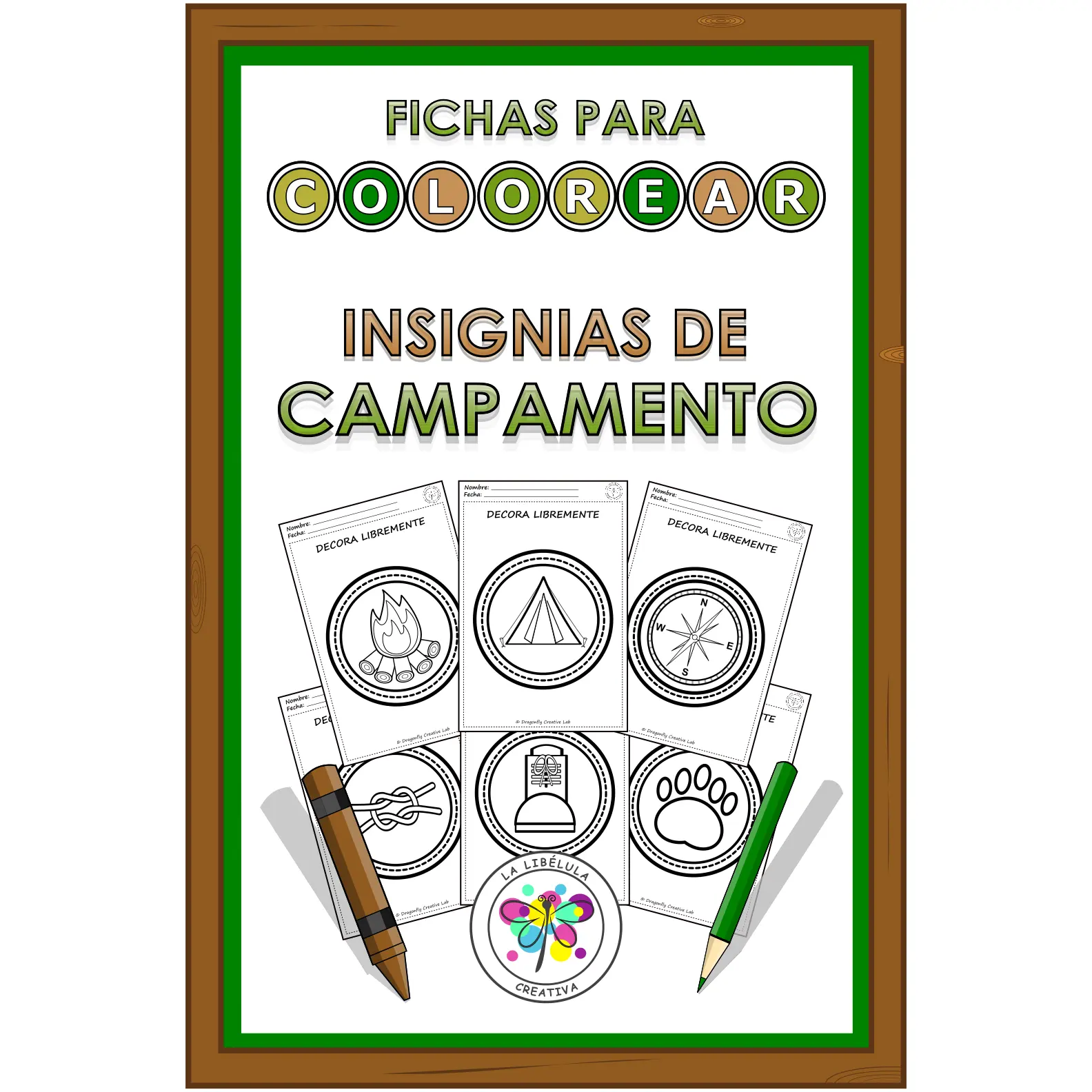 Spanish Worksheets Coloring Camp Badges Fichas Colorear Insignias Campamento