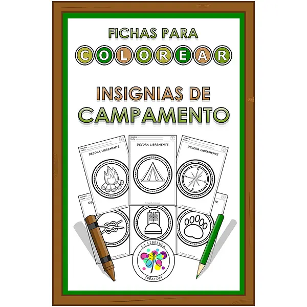 Spanish Worksheets Coloring Camp Badges Fichas Colorear Insignias Campamento