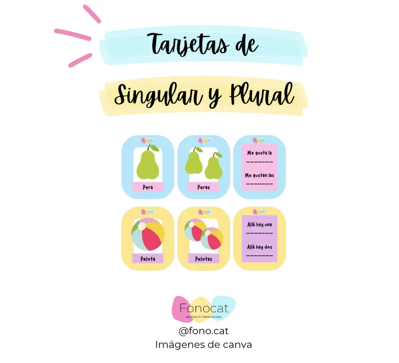 Tarjetas de Singular y Plural