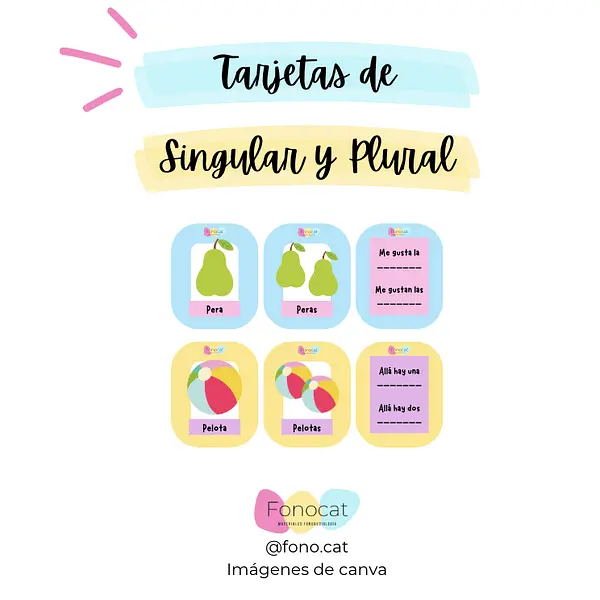 Tarjetas de Singular y Plural