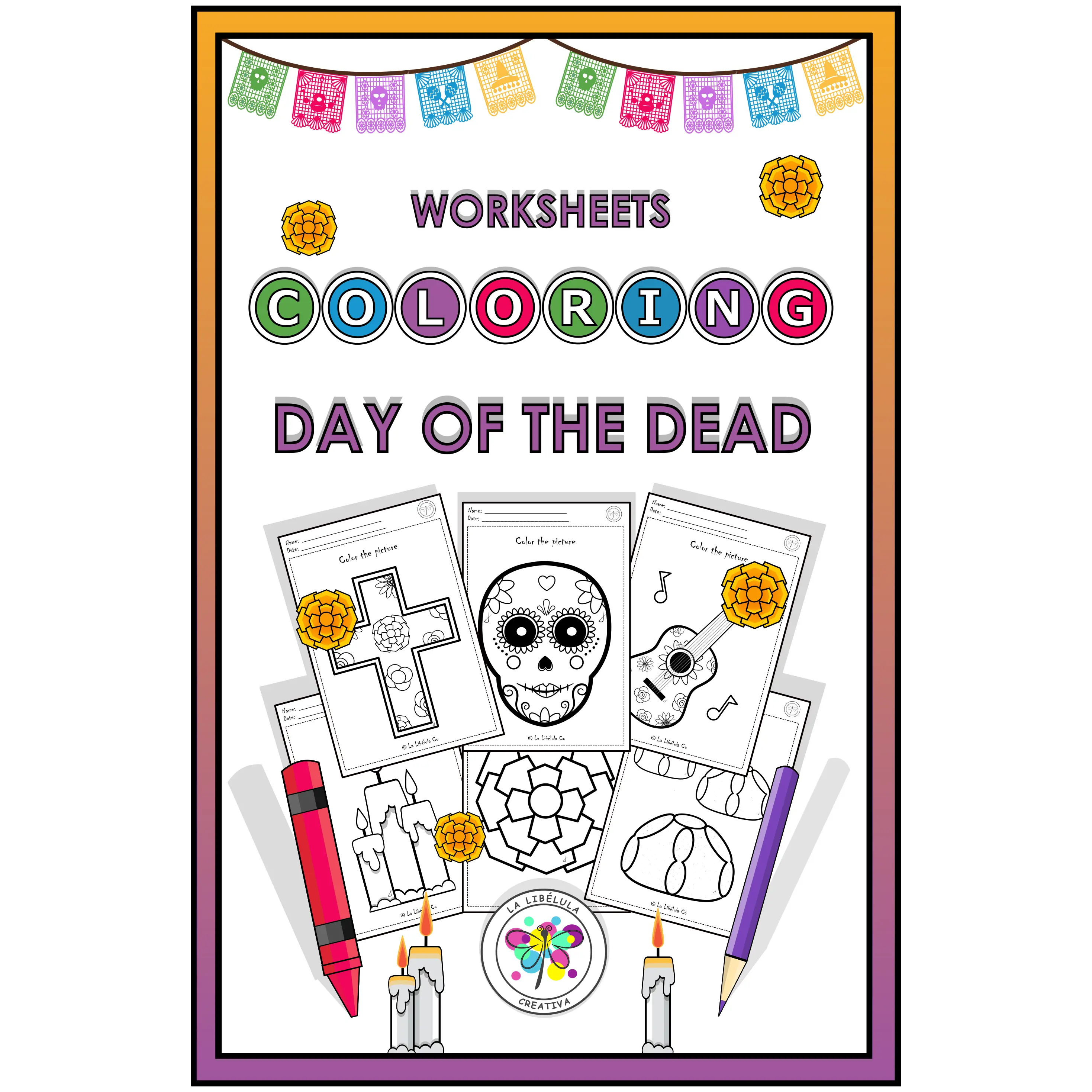 Coloring Worksheets Day of the dead - Día de muertos Mexico