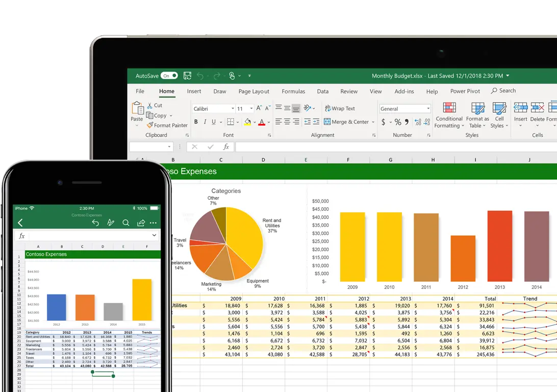 Excel estructura de costos