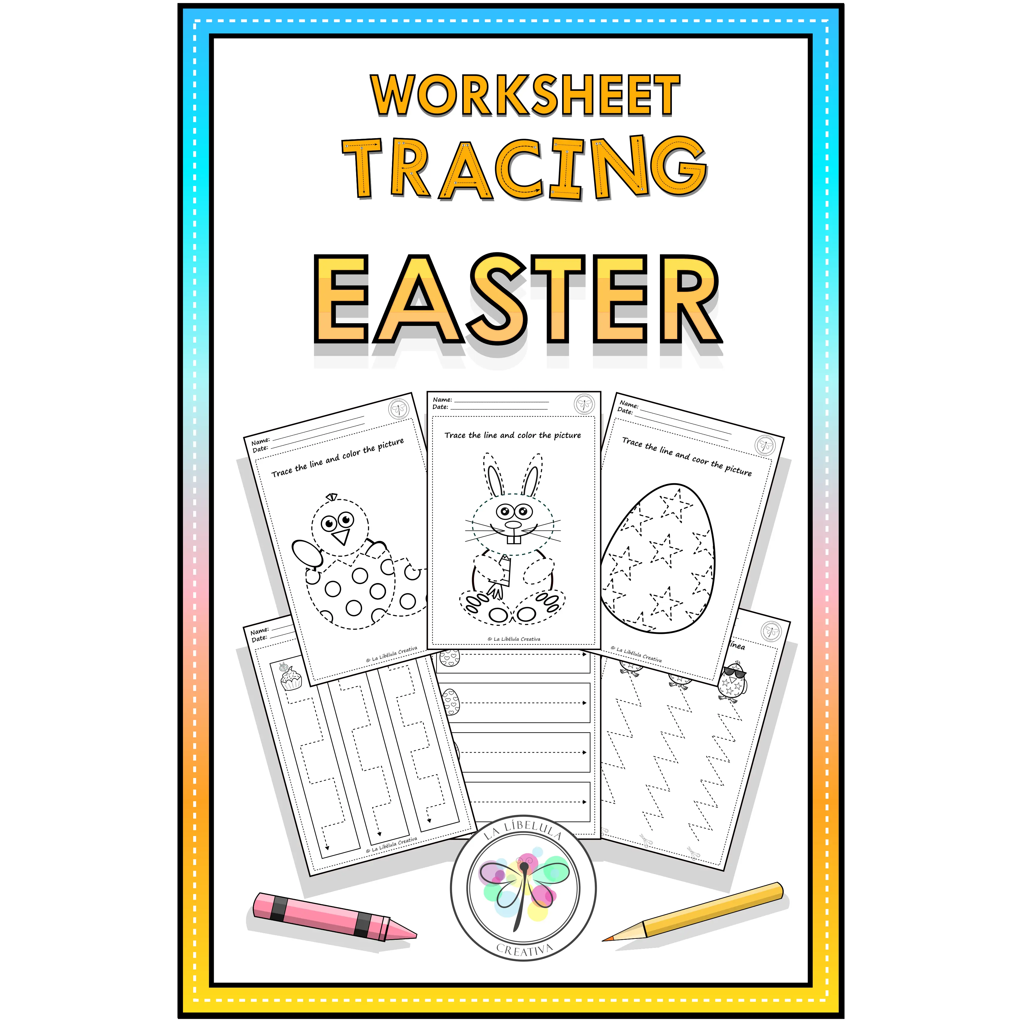 Worksheets Tracing Activities Easter Spring Cut Color Rabbit