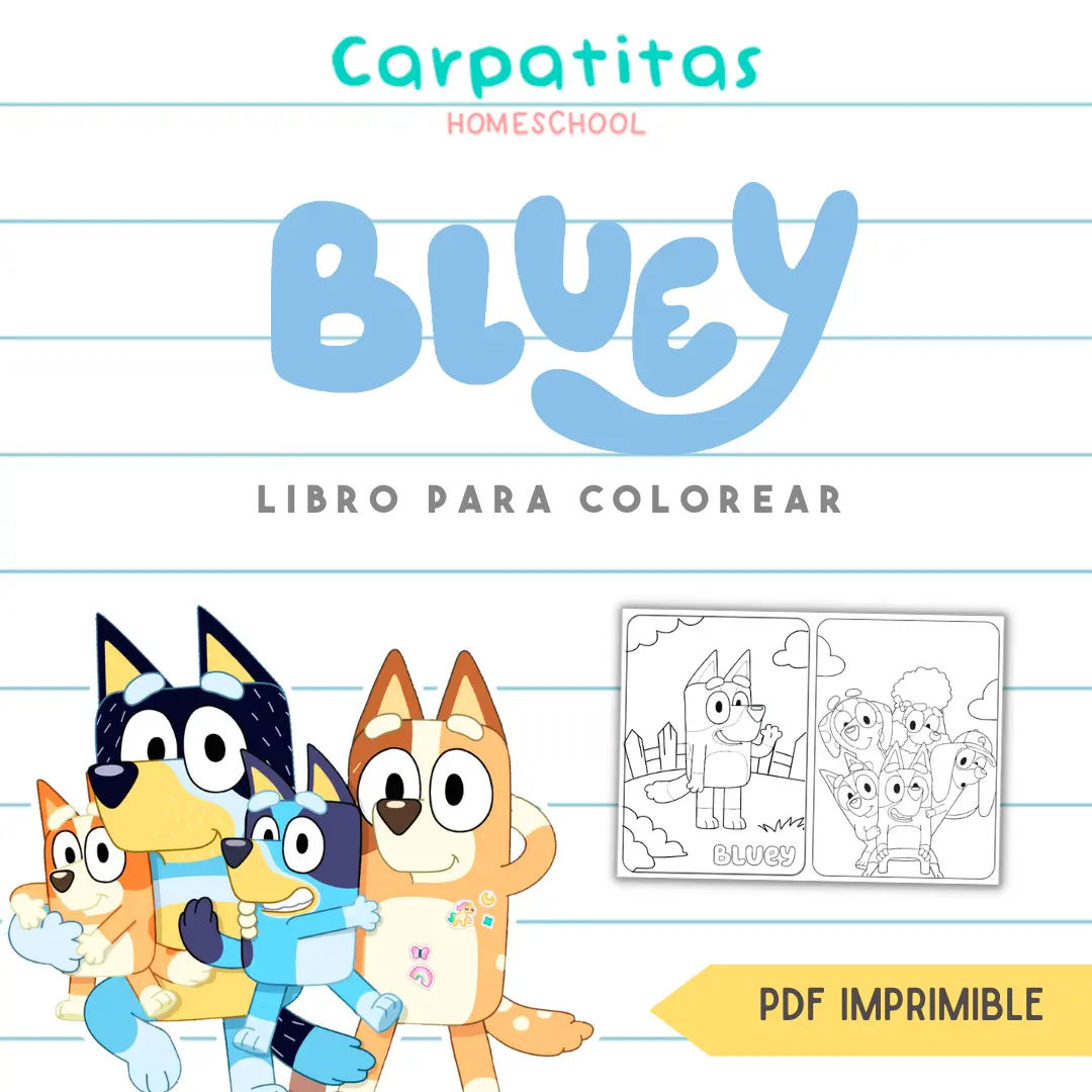 Bluey Para Colorear| PDF para imprimir