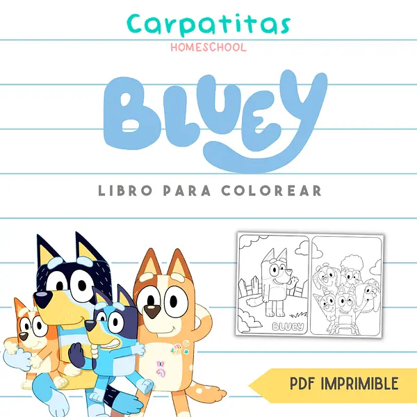 Bluey Para Colorear| PDF para imprimir