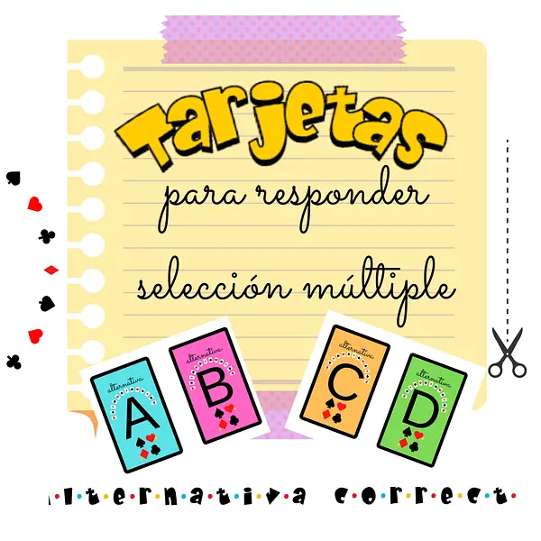 PDF IMPRIMIBLE y PPT editable tarjetas selección múltiple