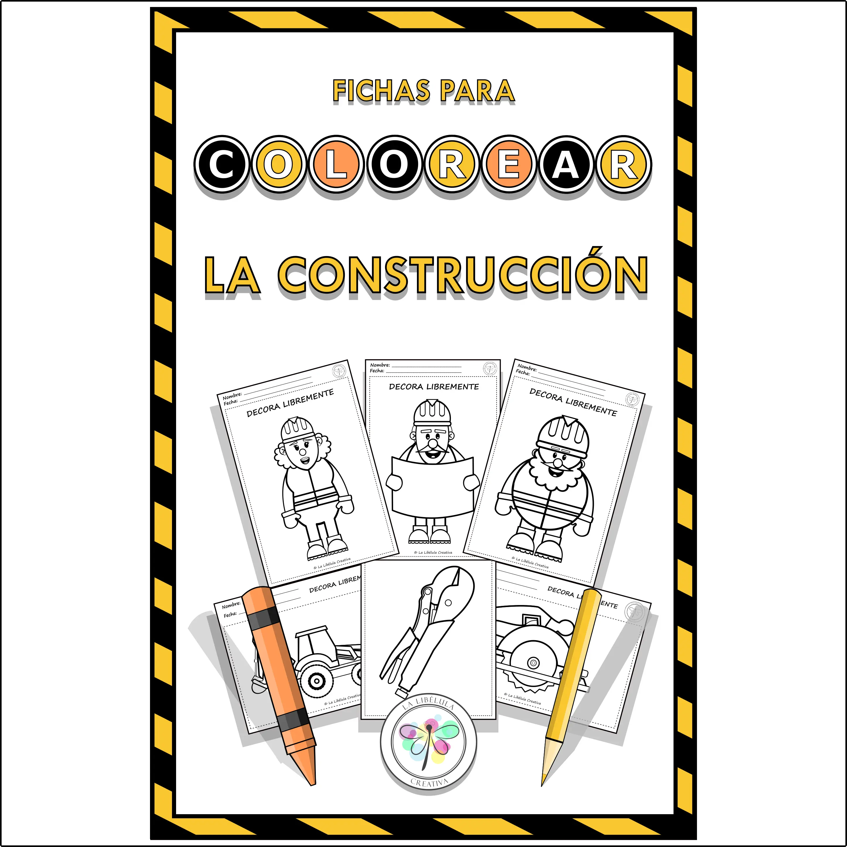 Spanish Worksheets Coloring Construction Fichas Colorear Construcción