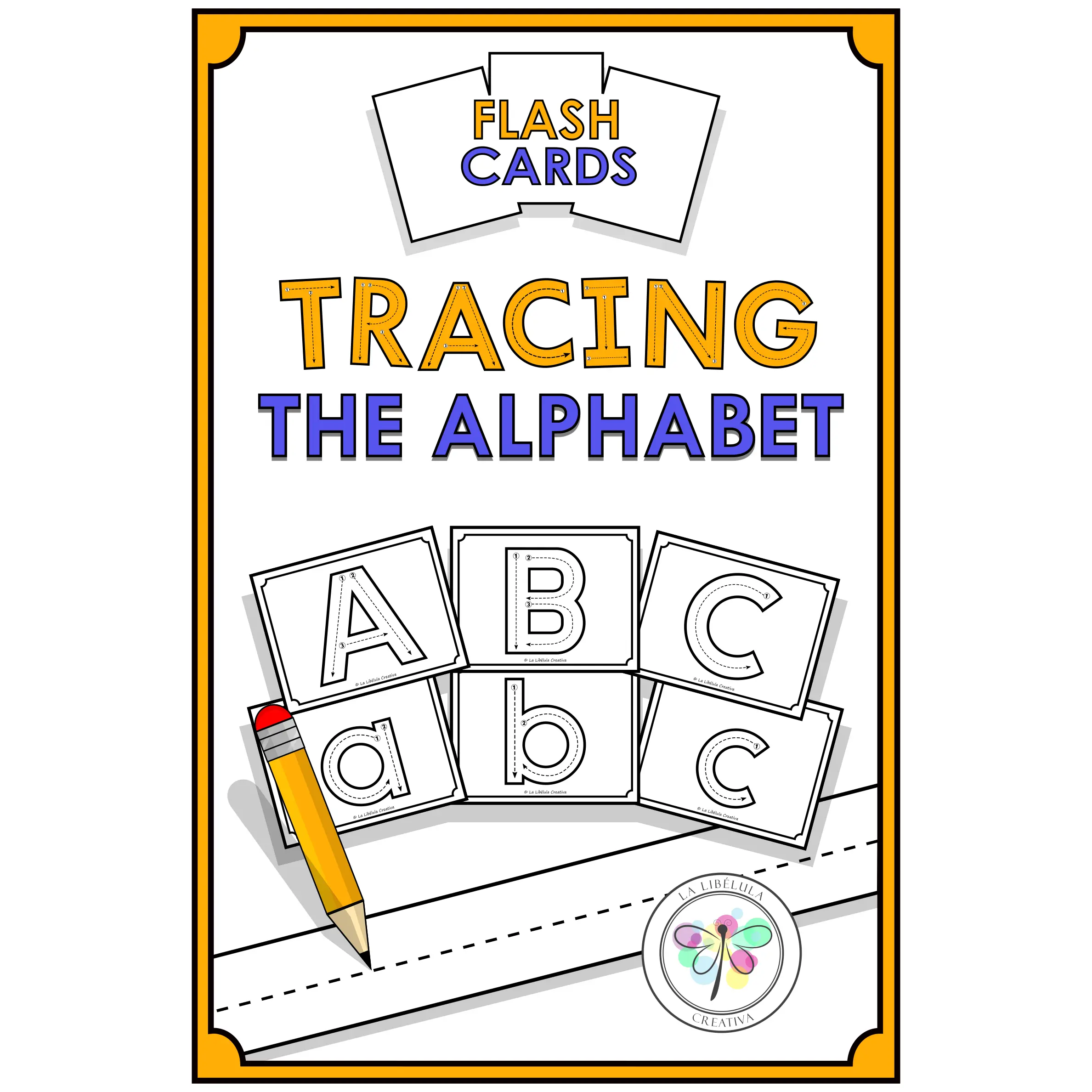 Flash cards Tracing Alphabet Lower Capital Letters Writing ABC Practice