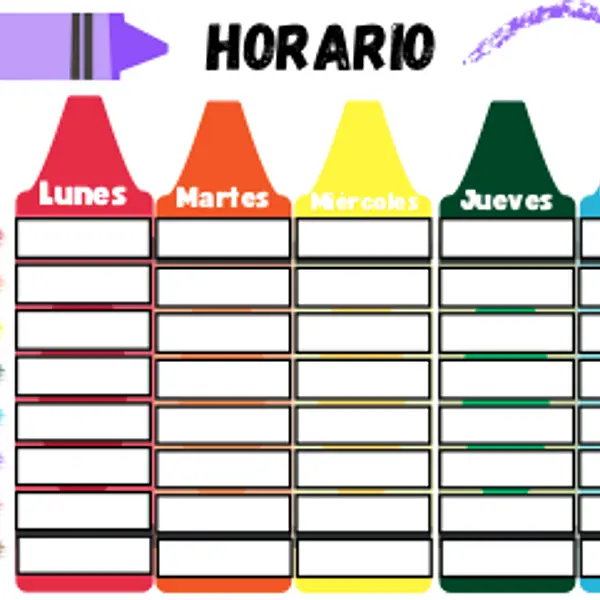 Horario escolar crayola