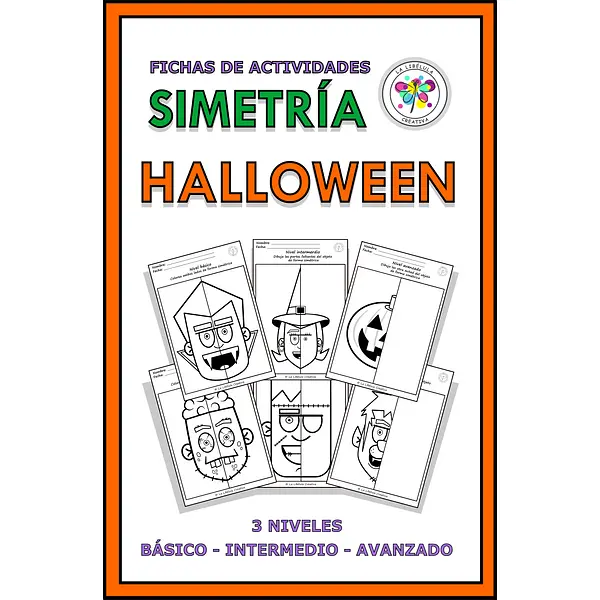 Spanish Worksheets Simetry Halloween Witch Actividades Simetría Bruja Vampiro