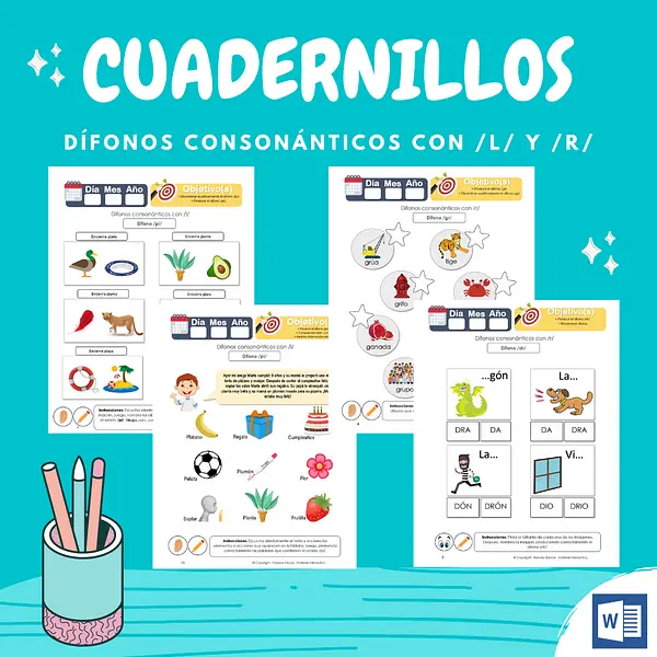 PACK: Cuadernillos Dífonos con /l/