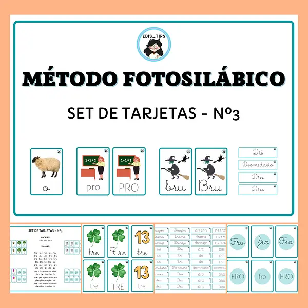 TARJETAS MÉTODO FOTOSILÁBICO - SET Nº3