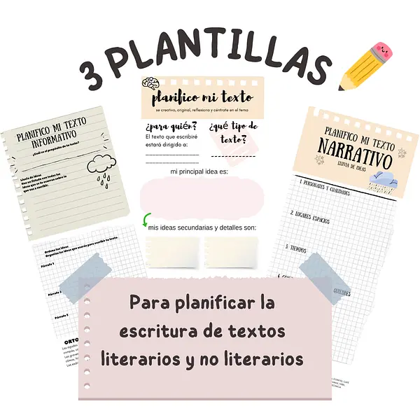 3 plantillas para planificar la escritura