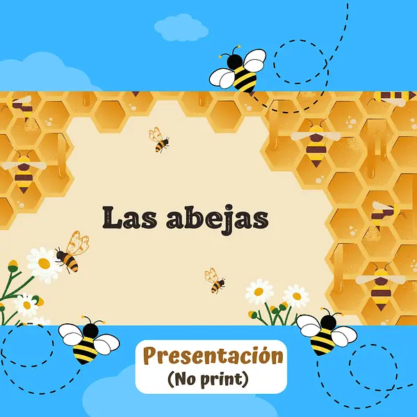 Spanish Learn about Bees Life PPT Animals Aprendamos Abejas Animales No Print