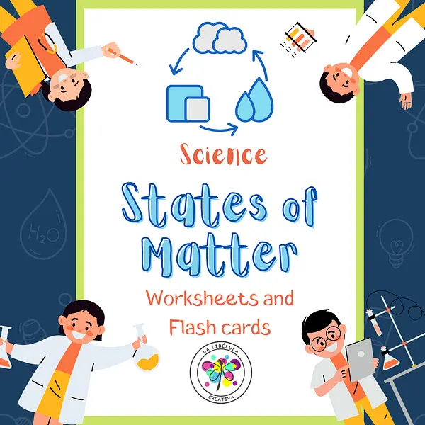 Science States of Matter Worksheets Flash Cards Liquid Gas Solid NO PREP