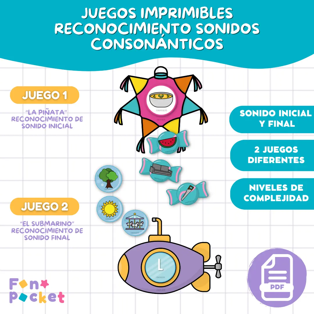 Juegos reconocimiento de sonidos consonánticos