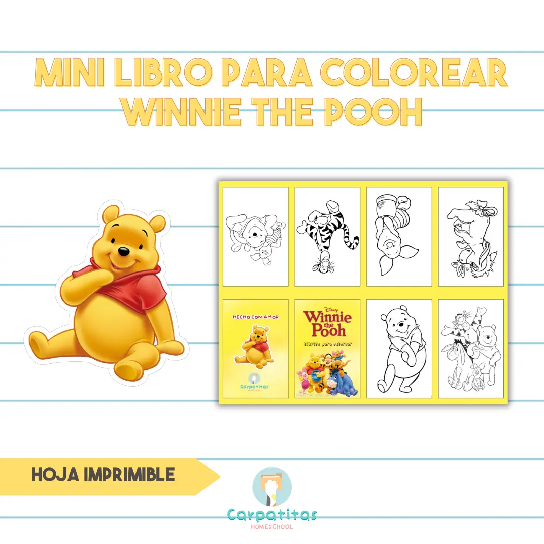 Gratis Mini Librito Para Colorear de Winnie the Pooh - PDF para imprimir