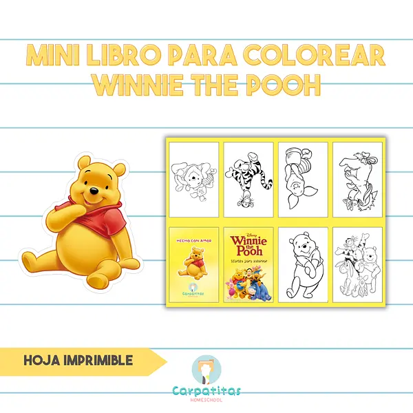 Gratis Mini Librito Para Colorear de Winnie the Pooh - PDF para imprimir