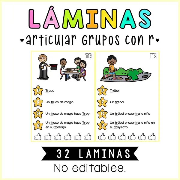 LAMINAS ARTICULAR GRUPOS CONSONÁNTICOS CON R