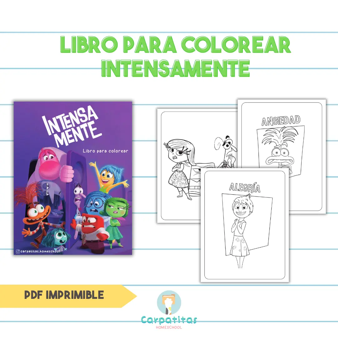 Intensamente 2 Para Colorear - PDF Para Imprimir - Libro par colorear de Intensamente 2